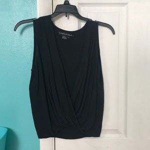 Black low neck top